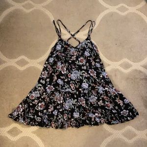 American Eagle Black Floral Dress